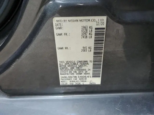 2021 NISSAN ALTIMA SV  