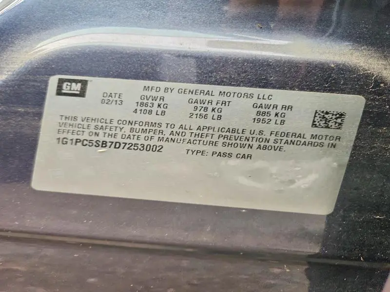 2013 CHEVROLET CRUZE LT  