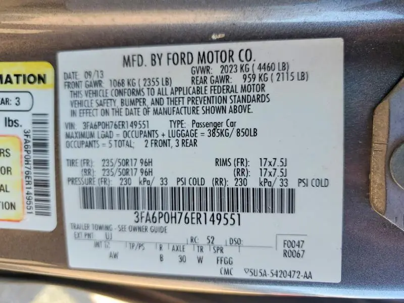 2014 FORD FUSION SE  