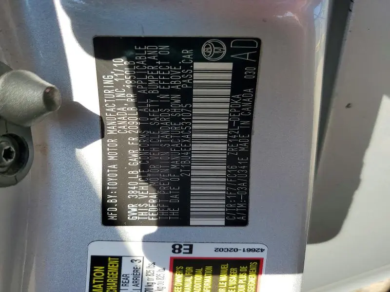 2010 TOYOTA COROLLA LE  