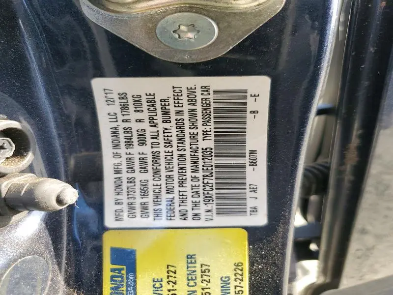 2018 HONDA CIVIC EX  