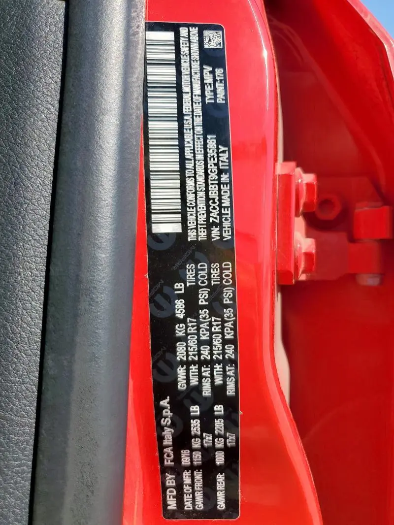 2016 JEEP RENEGADE LATITUDE  