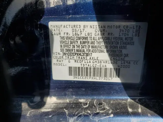 2017 NISSAN VERSA NOTE S  