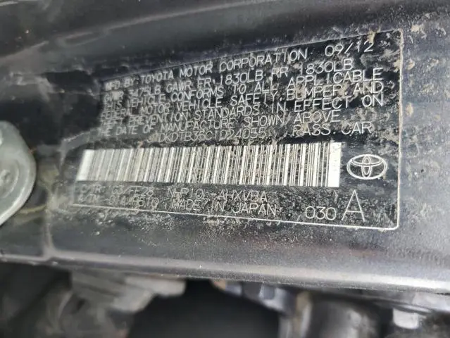 2012 TOYOTA PRIUS C   