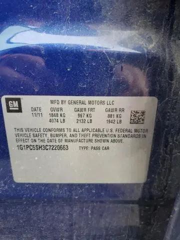 2012 CHEVROLET CRUZE LS  