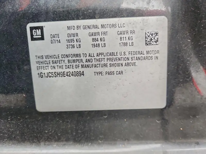 2014 CHEVROLET SONIC LT  