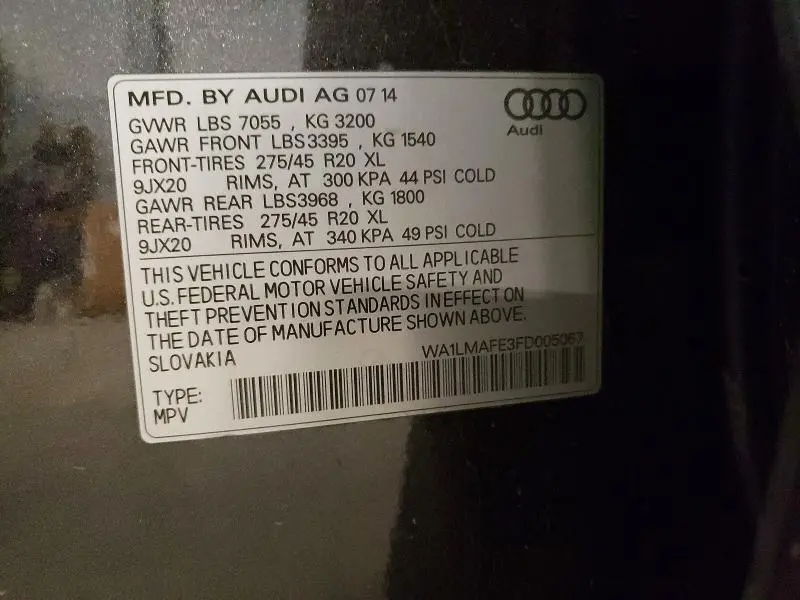 2015 AUDI Q7 TDI PREMIUM PLUS  