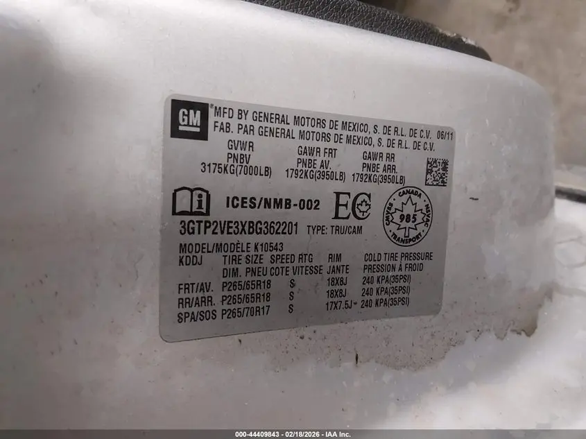 2011 GMC SIERRA 1500 SLE