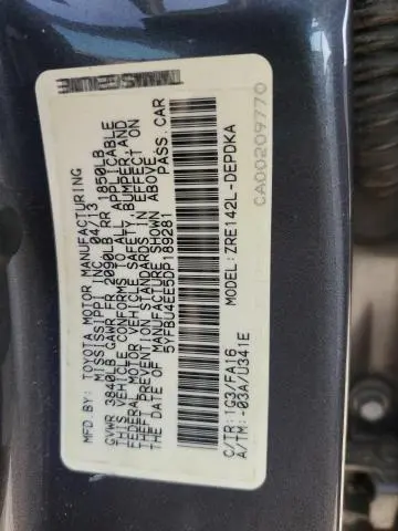 2013 TOYOTA COROLLA BASE  