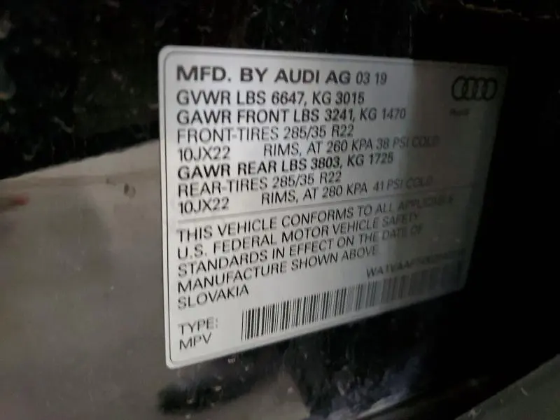 2019 AUDI Q7 PRESTIGE  