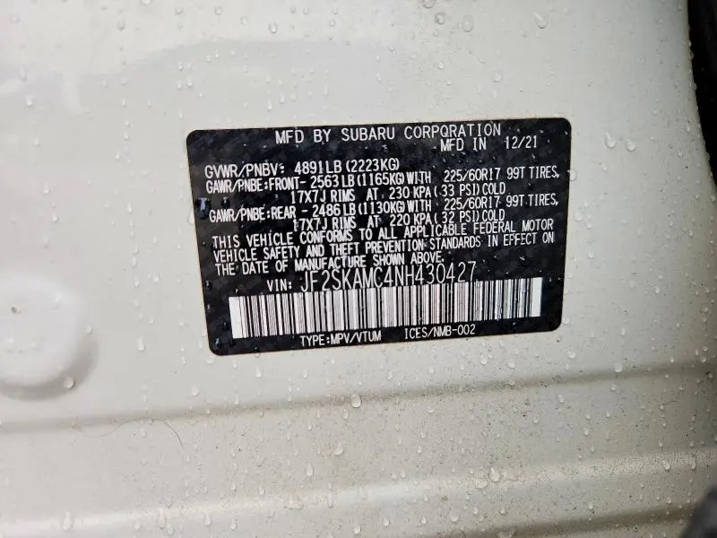 2022 SUBARU FORESTER WILDERNESS  