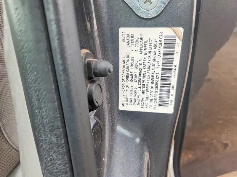 2012 HONDA CIVIC LX  