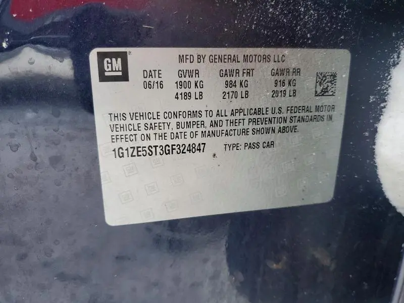 2016 CHEVROLET MALIBU LT  