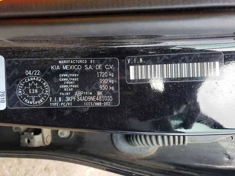 2022 KIA FORTE GT LINE  