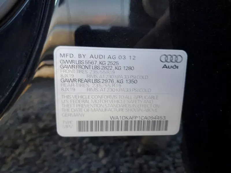 2012 AUDI Q5 PREMIUM PLUS  