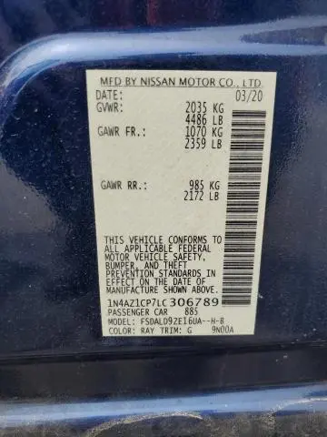2020 NISSAN LEAF SV  