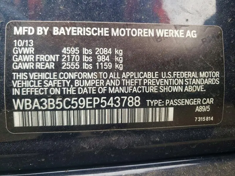 2014 BMW 328 XI SULEV  