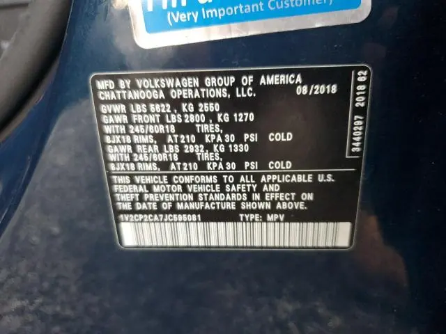 2018 VOLKSWAGEN ATLAS SE  