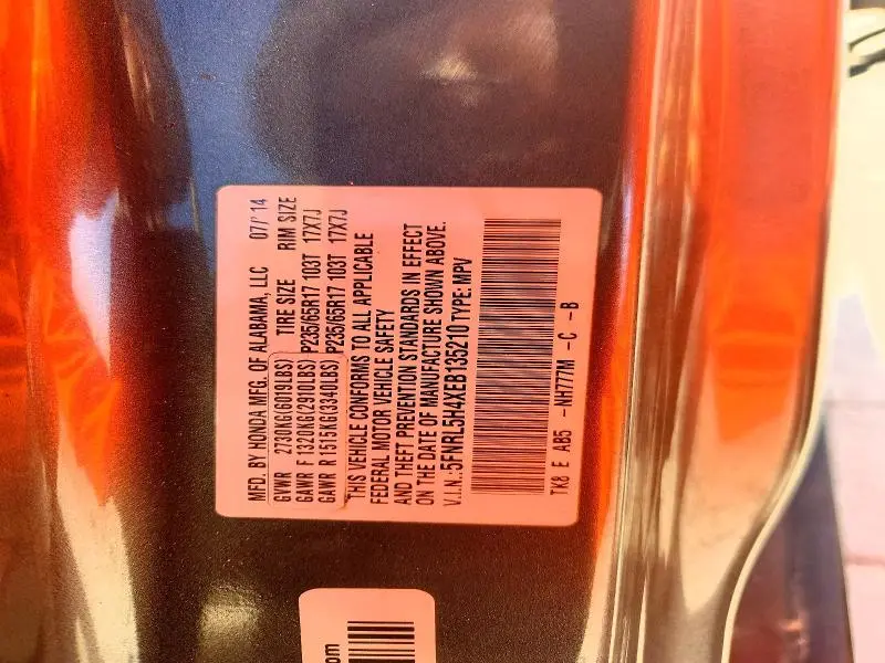 2014 HONDA ODYSSEY EX  
