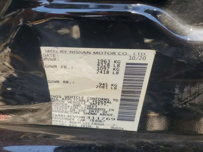 2021 NISSAN ALTIMA SR  