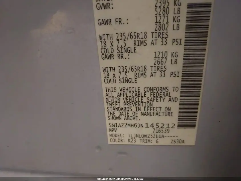 2018 NISSAN MURANO SV