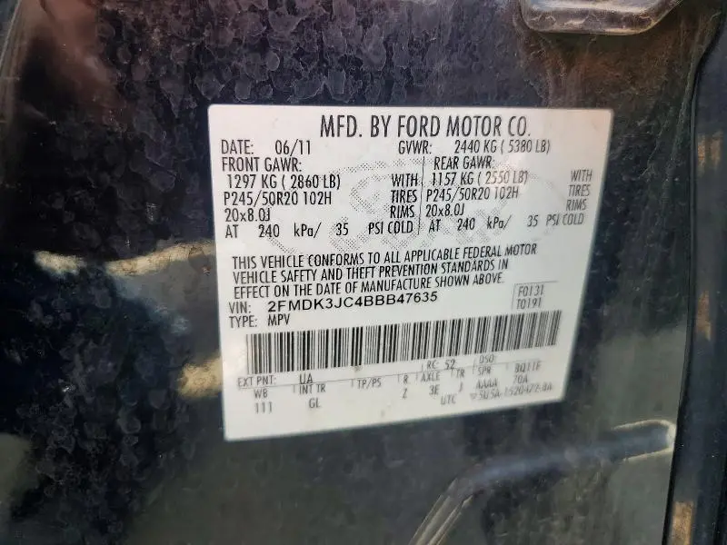2011 FORD EDGE SEL  
