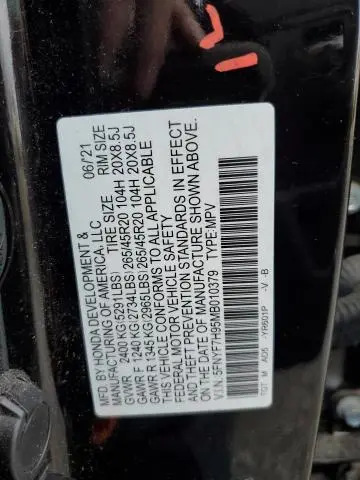 2021 HONDA PASSPORT TOURING  