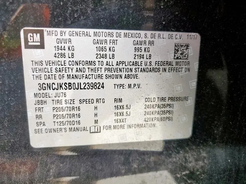 2018 CHEVROLET TRAX LS  