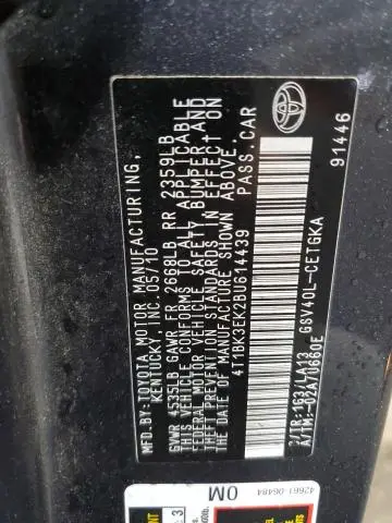 2011 TOYOTA CAMRY SE  
