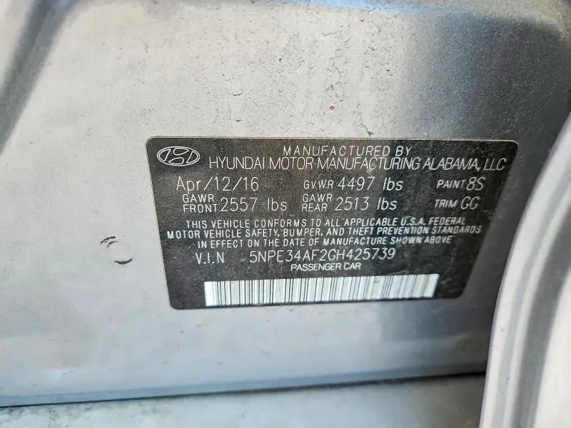 2016 HYUNDAI SONATA SPORT  