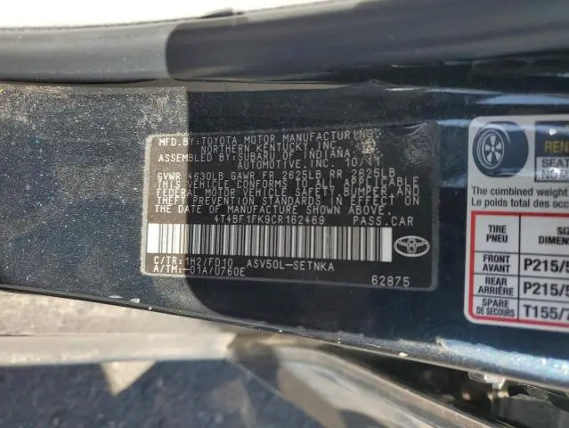 2012 TOYOTA CAMRY BASE  