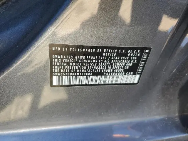 2019 VOLKSWAGEN JETTA S  