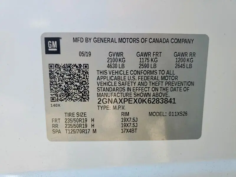 2019 CHEVROLET EQUINOX PREMIER  