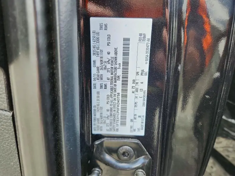 2015 FORD F150 SUPER CAB  