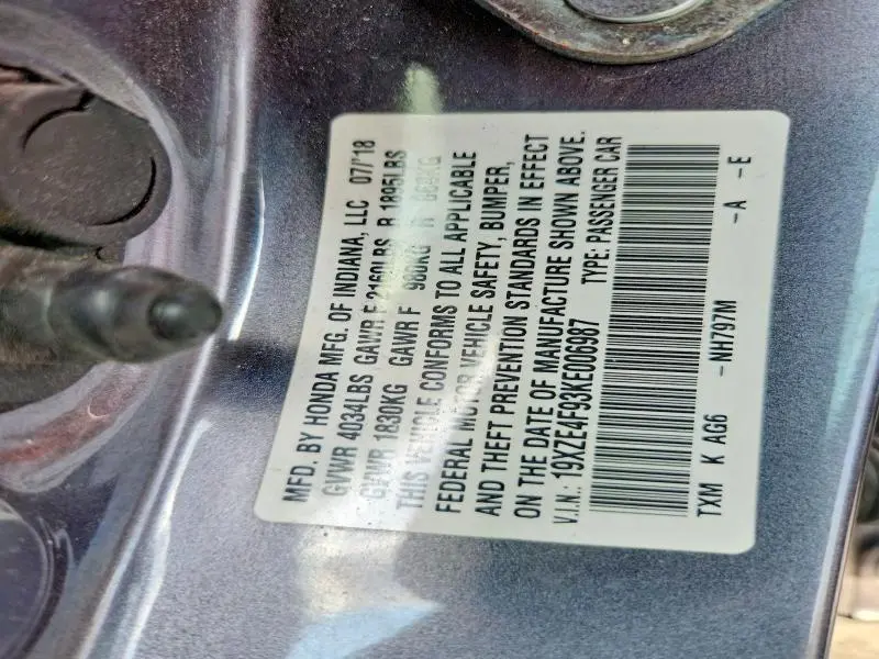 2019 HONDA INSIGHT TOURING  