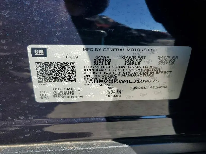 2020 CHEVROLET TRAVERSE LT  