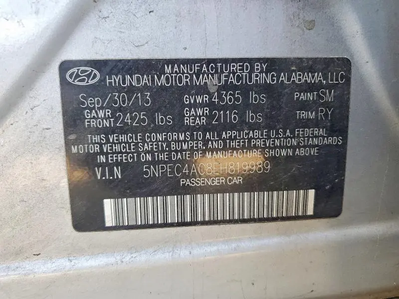 2014 HYUNDAI SONATA LIMITED  