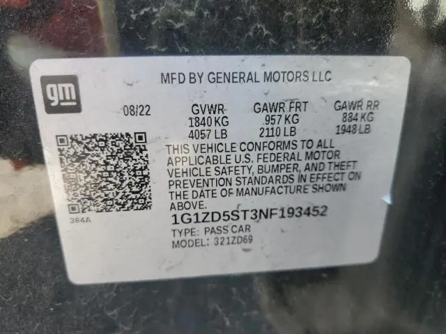2022 CHEVROLET MALIBU LT  