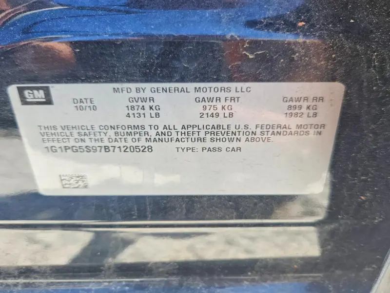 2011 CHEVROLET CRUZE LT  