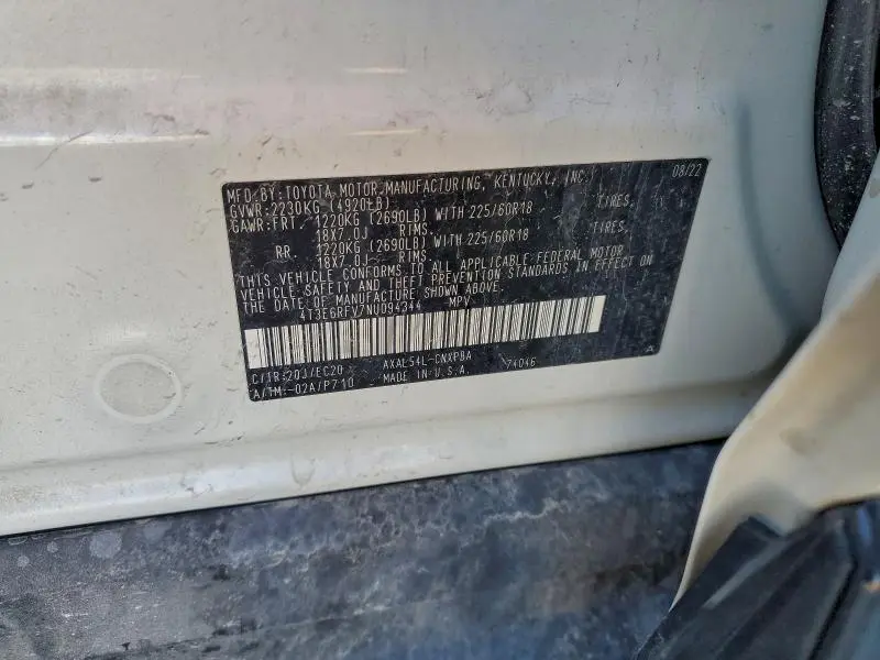 2022 TOYOTA RAV4 XSE  