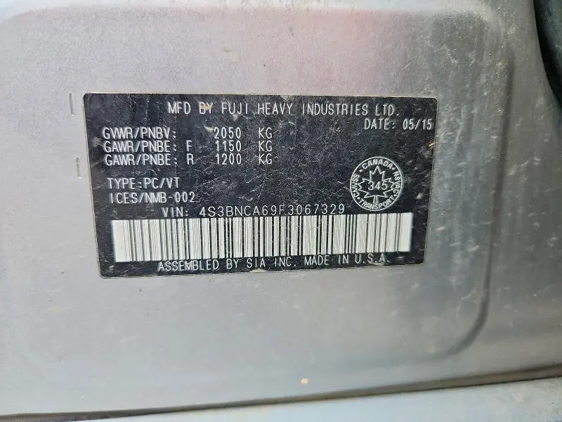 2015 SUBARU LEGACY 2.5I  