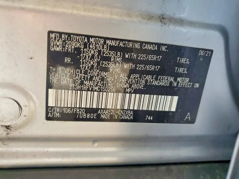2021 TOYOTA RAV4 LE  