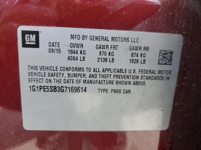 2016 CHEVROLET CRUZE LIMITED LT