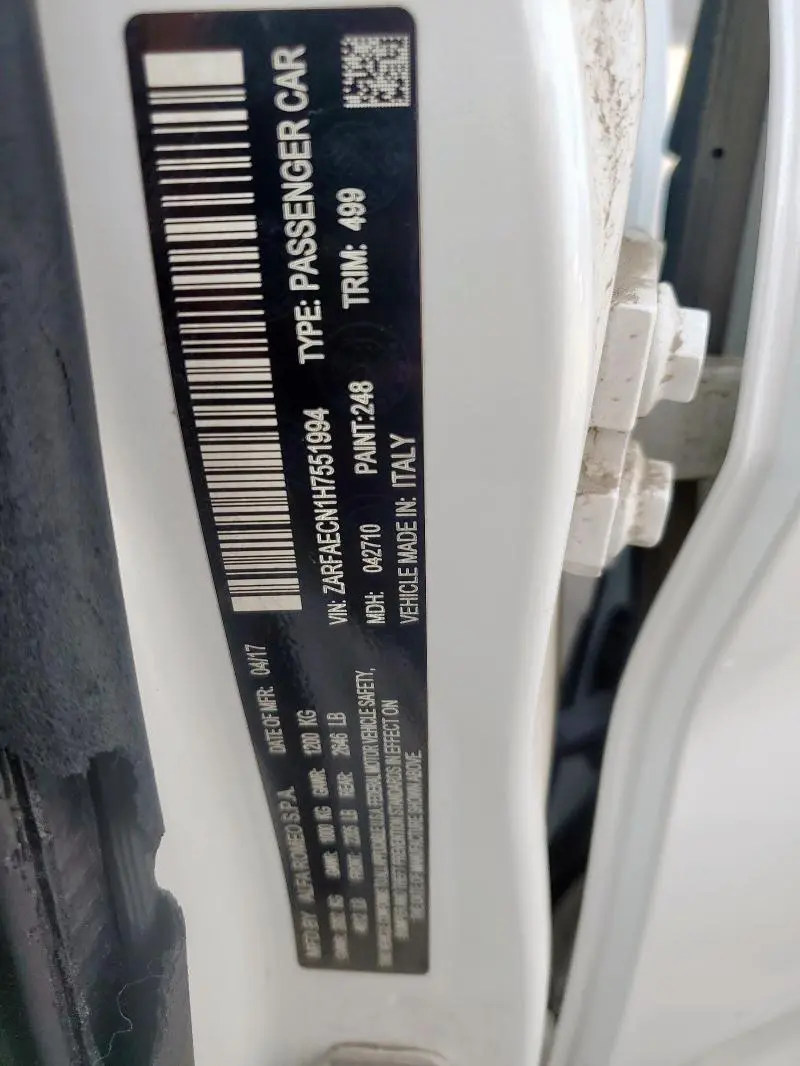 2017 ALFA ROMEO GIULIA TI  