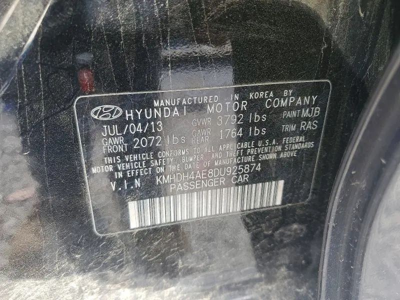 2013 HYUNDAI ELANTRA GLS  