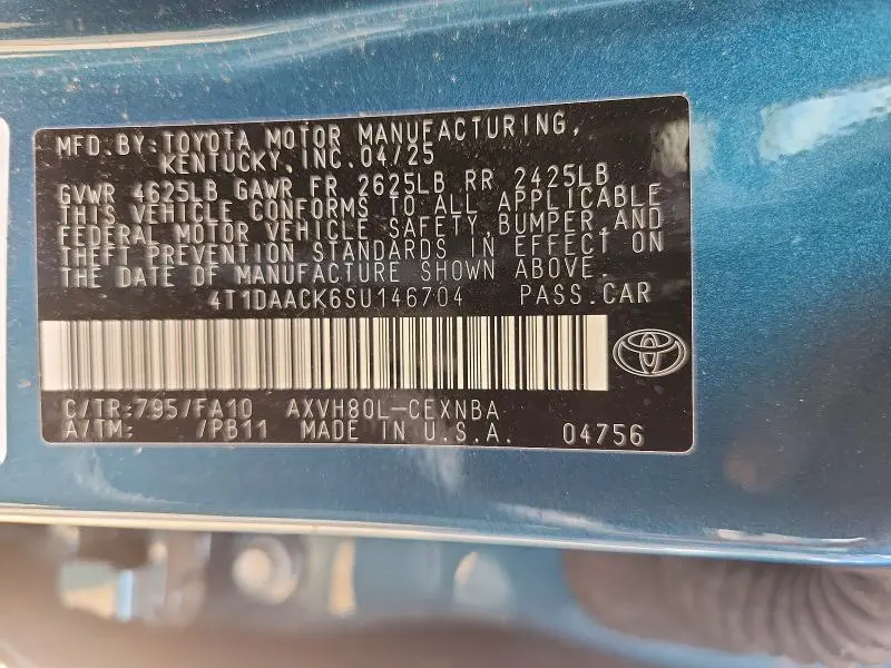 2025 TOYOTA CAMRY LE  
