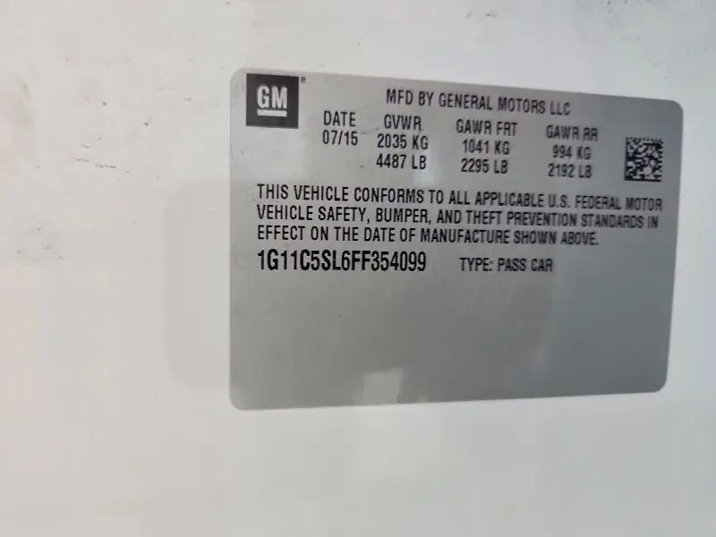 2015 CHEVROLET MALIBU 1LT  