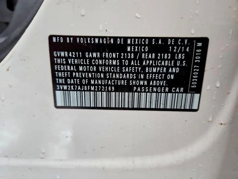 2015 VOLKSWAGEN JETTA BASE  