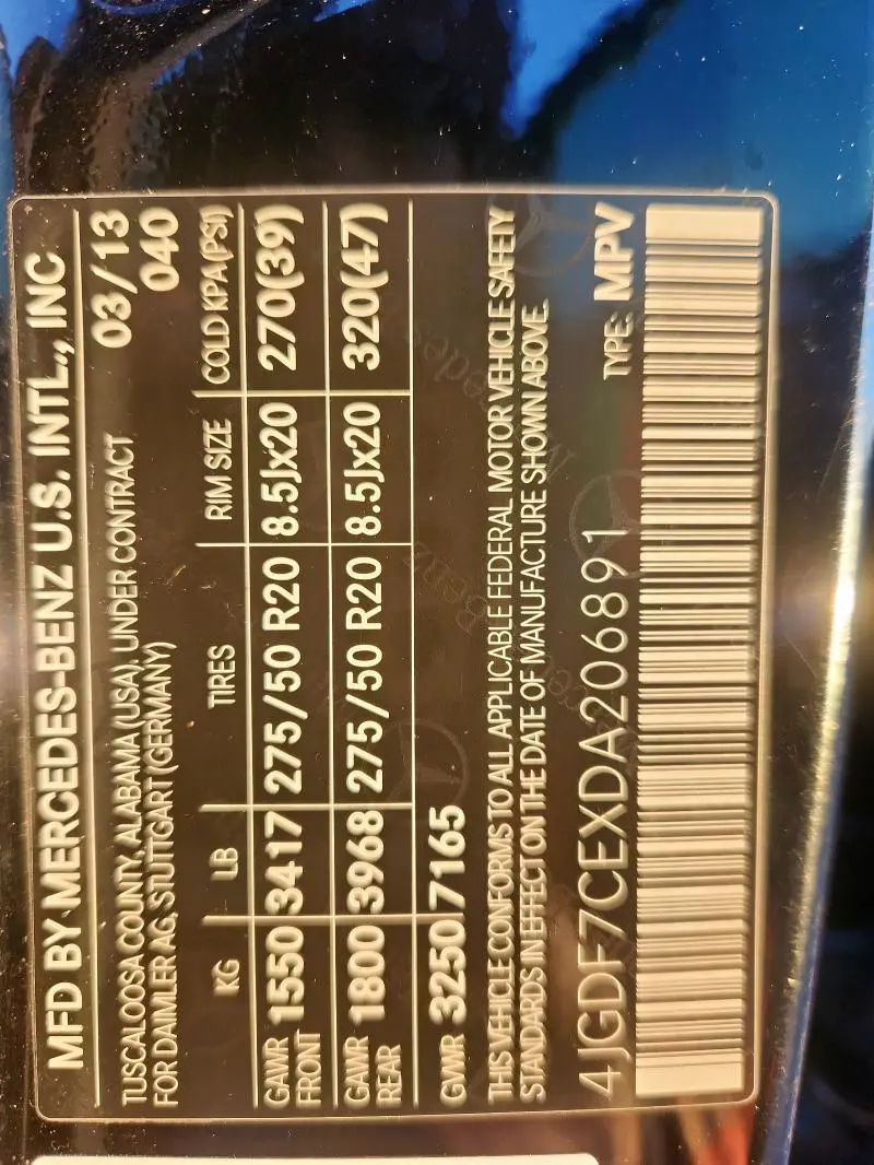 2013 MERCEDES-BENZ GL 450 4MATIC  