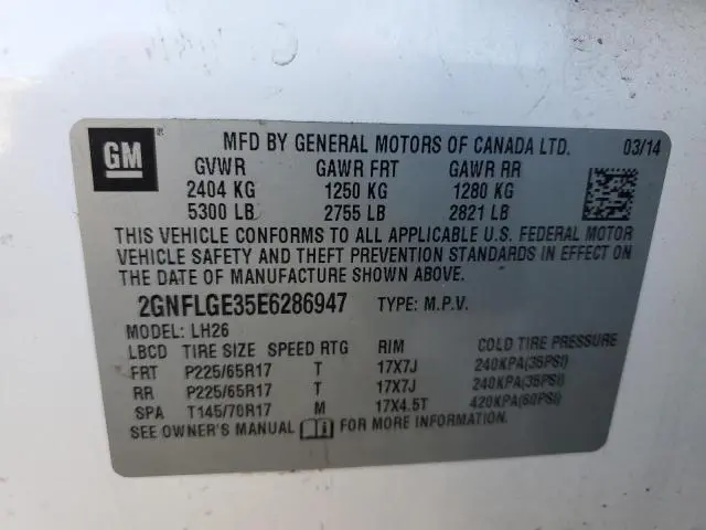 2014 CHEVROLET EQUINOX LT